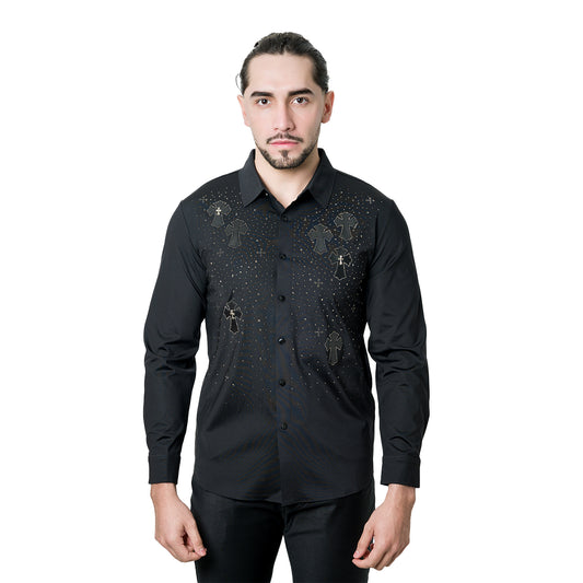 CAMISA MANGA LARGA PAVINI BLACK 66037BLACK