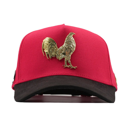 GORRA FLORENCE CAPS PUESTOS QUINCE ROJA GALLO DORADO