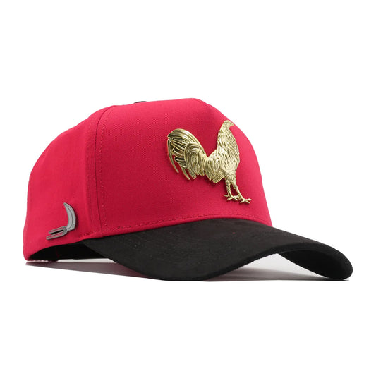 GORRA FLORENCE CAPS PUESTOS QUINCE ROJA GALLO DORADO