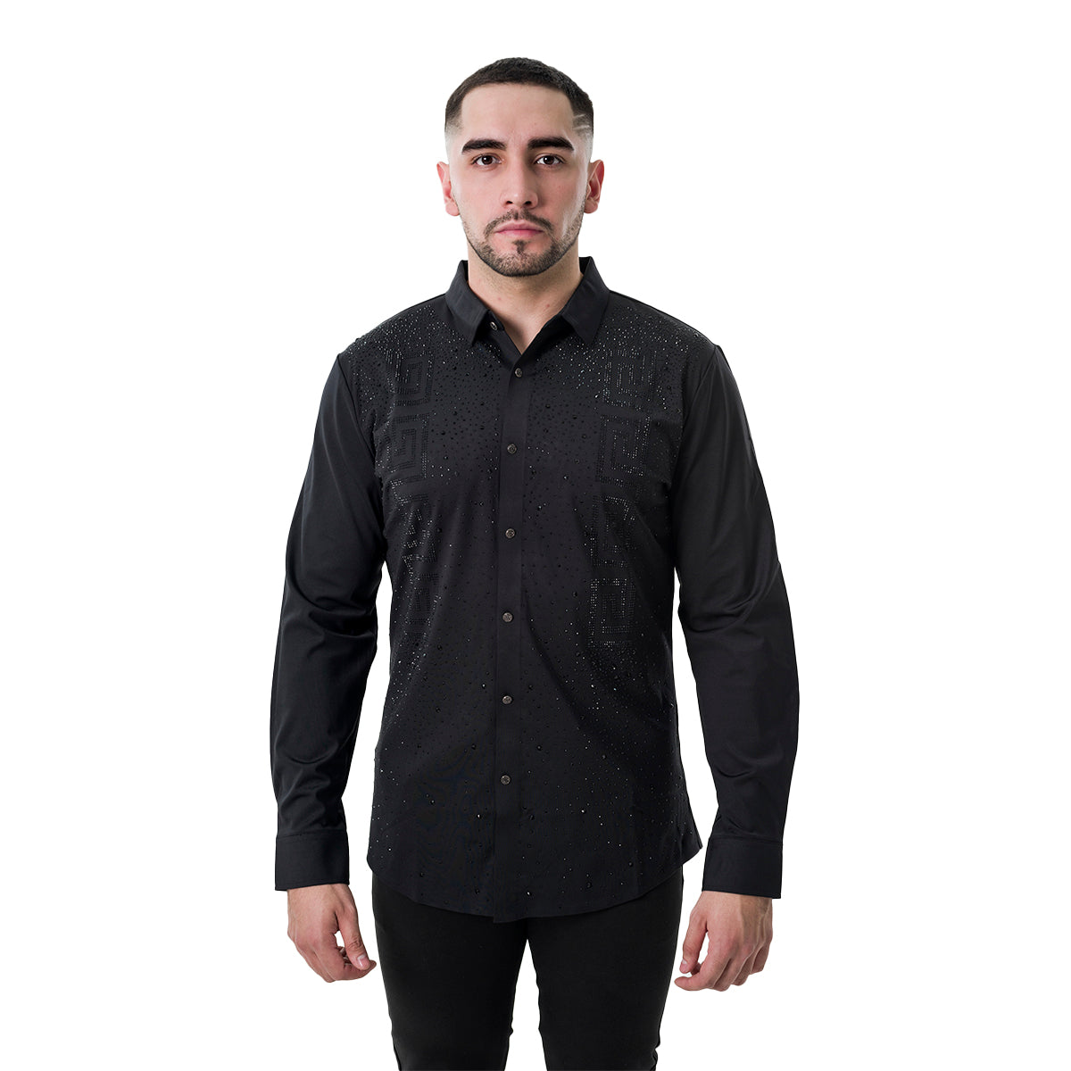 CAMISA MANGA LARGA BAROCCO B553BLACKBLACK