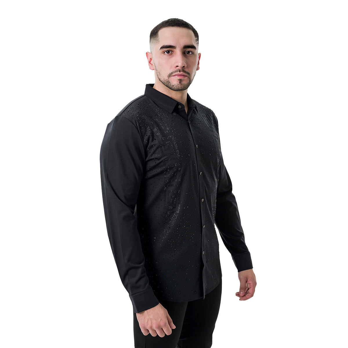 CAMISA MANGA LARGA BAROCCO B553BLACKBLACK