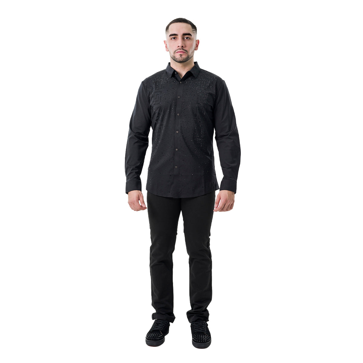 CAMISA MANGA LARGA BAROCCO B553BLACKBLACK