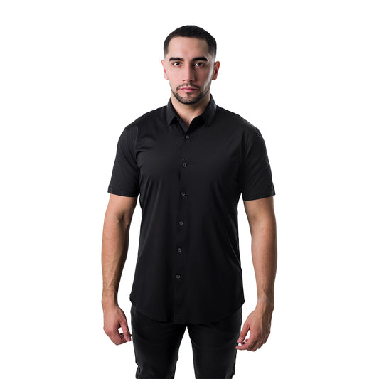 CAMISA MANGA CORTA BAROCCO BLACK B304BLACKBLACK