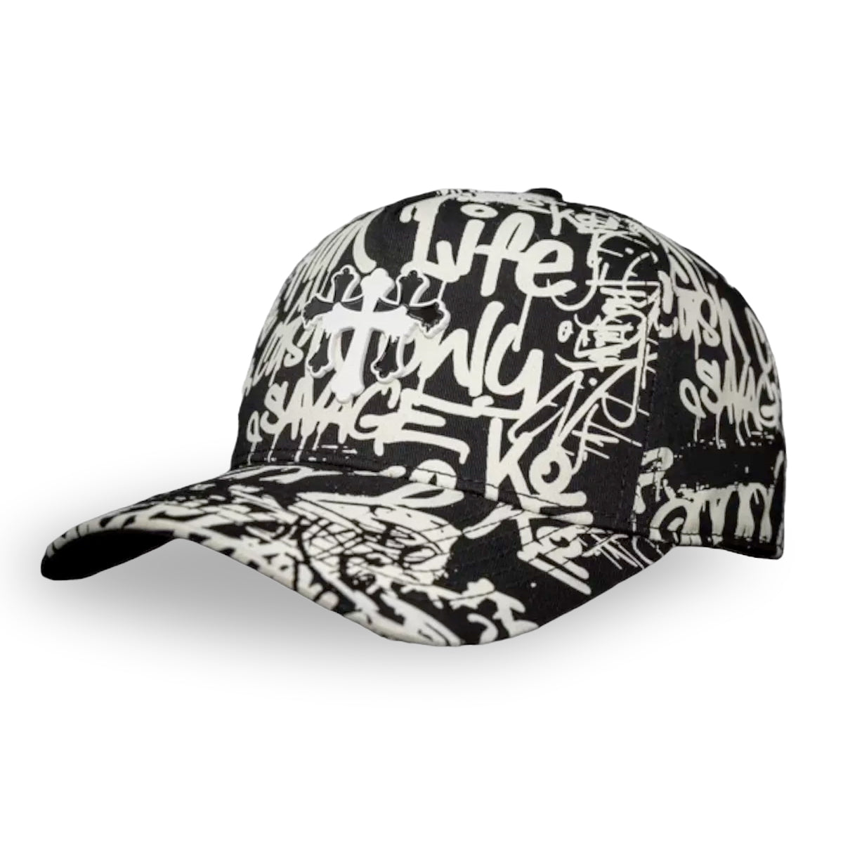 GORRA CASH ONLY CROSS GRAFFITI CURVE BLACK