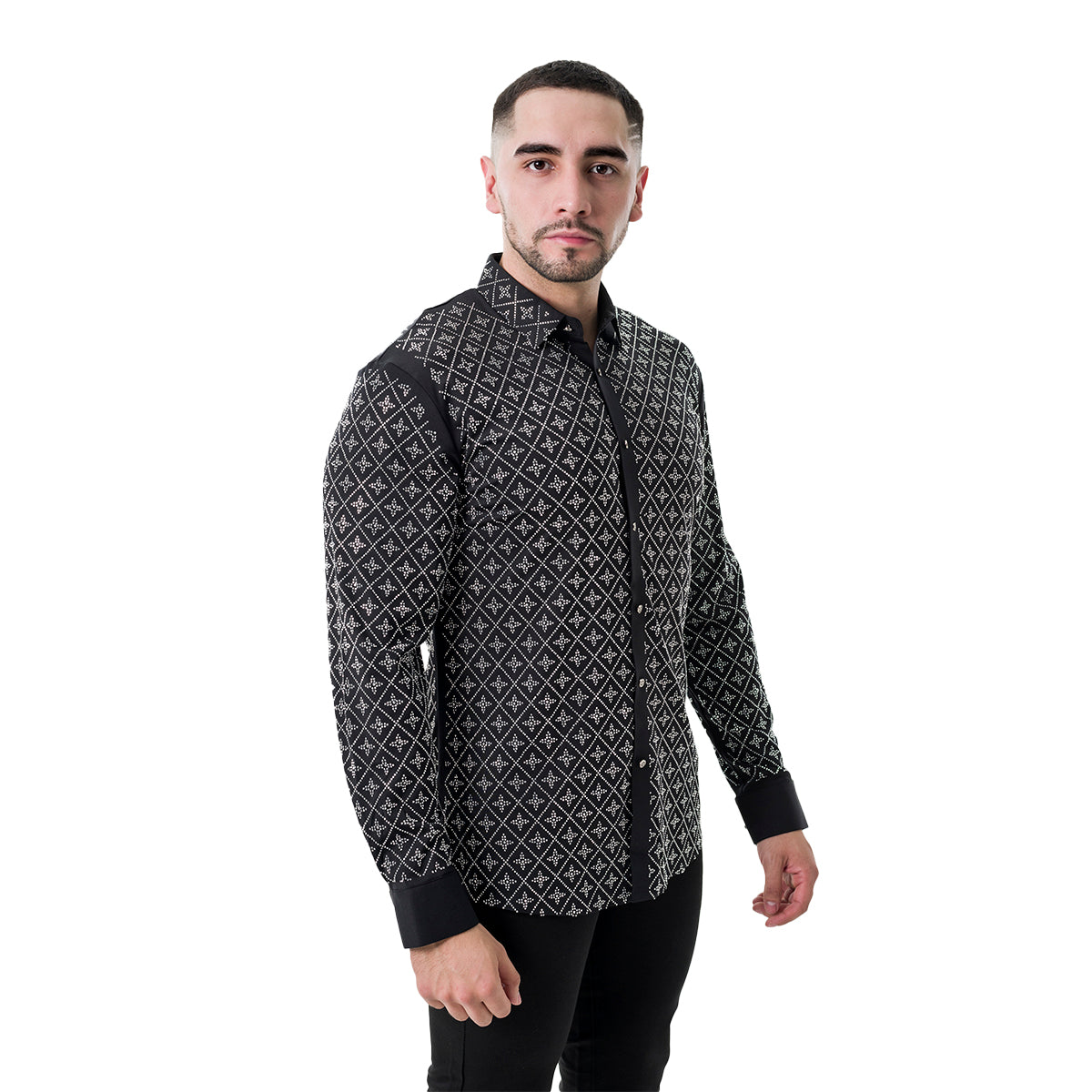 CAMISA MANGA LARGA BAROCCO BLACK B552BLACKSILVER