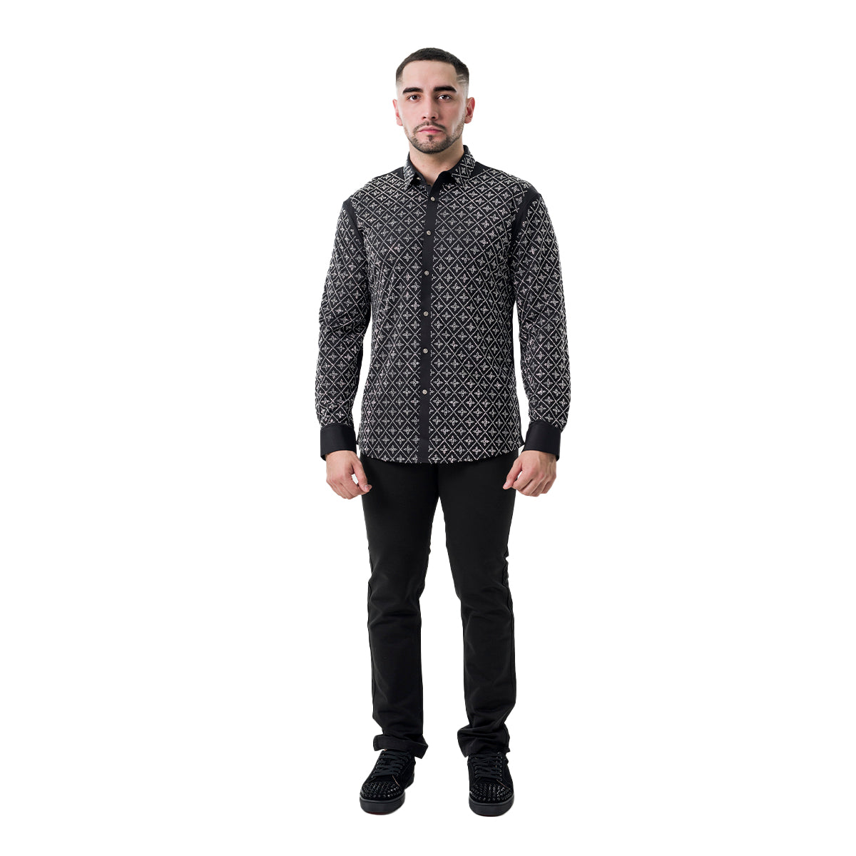 CAMISA MANGA LARGA BAROCCO BLACK B552BLACKSILVER