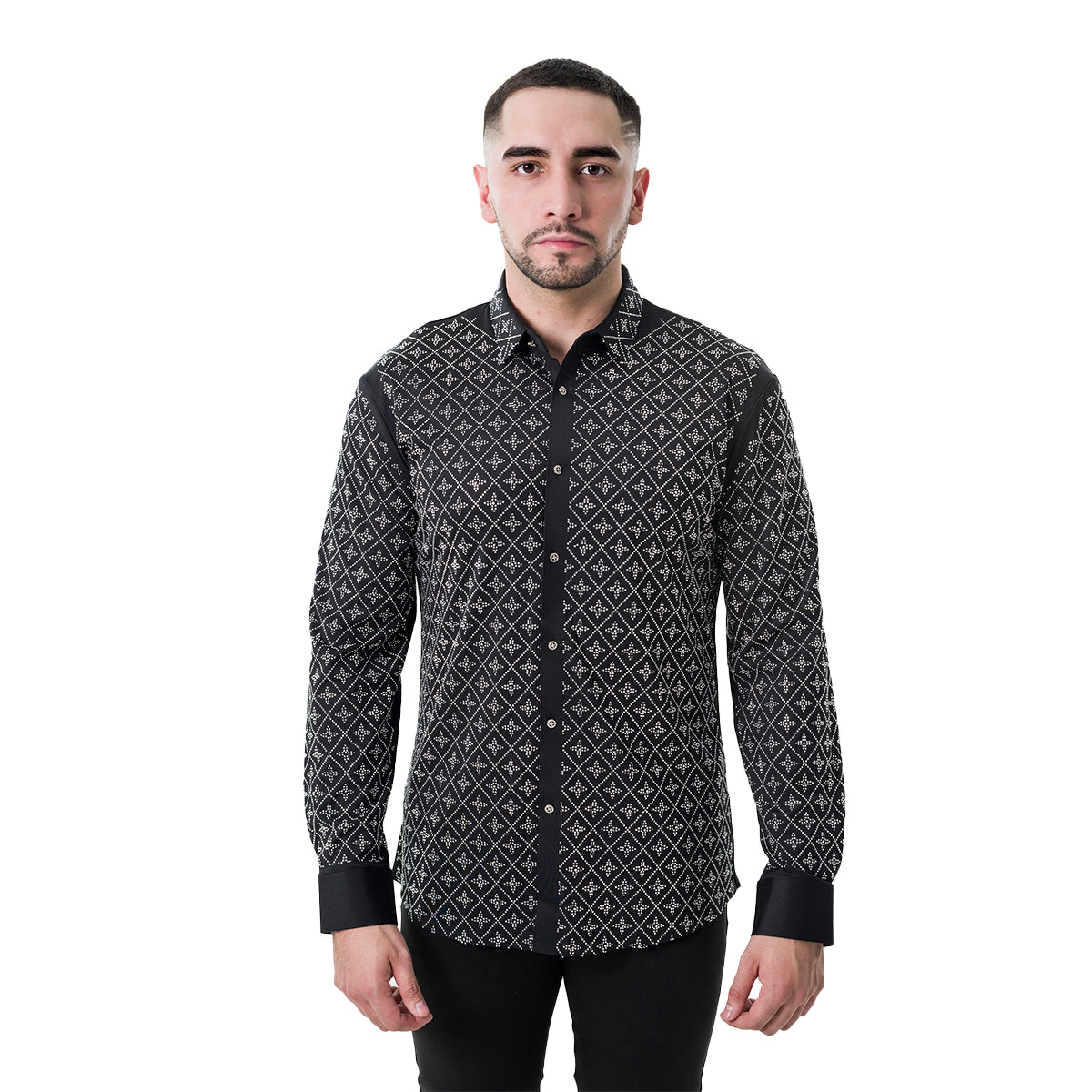 CAMISA MANGA LARGA BAROCCO BLACK B552BLACKSILVER