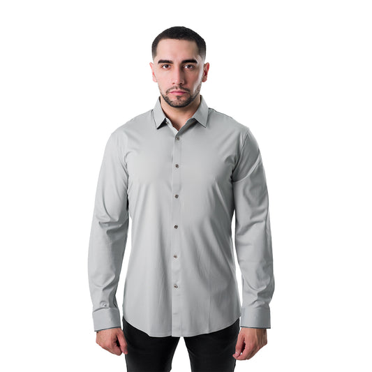 CAMISA MANGA LARGA BAROCCO GREY B318LIGHTGREY