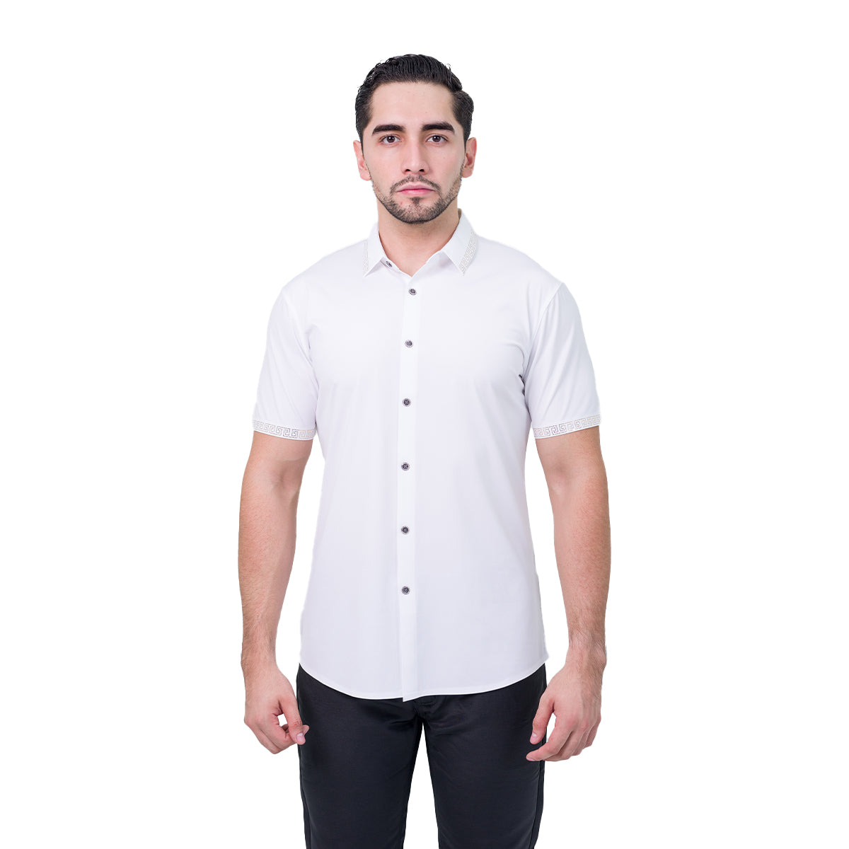 CAMISA MANGA CORTA BAROCCO WHITE B304WHITE