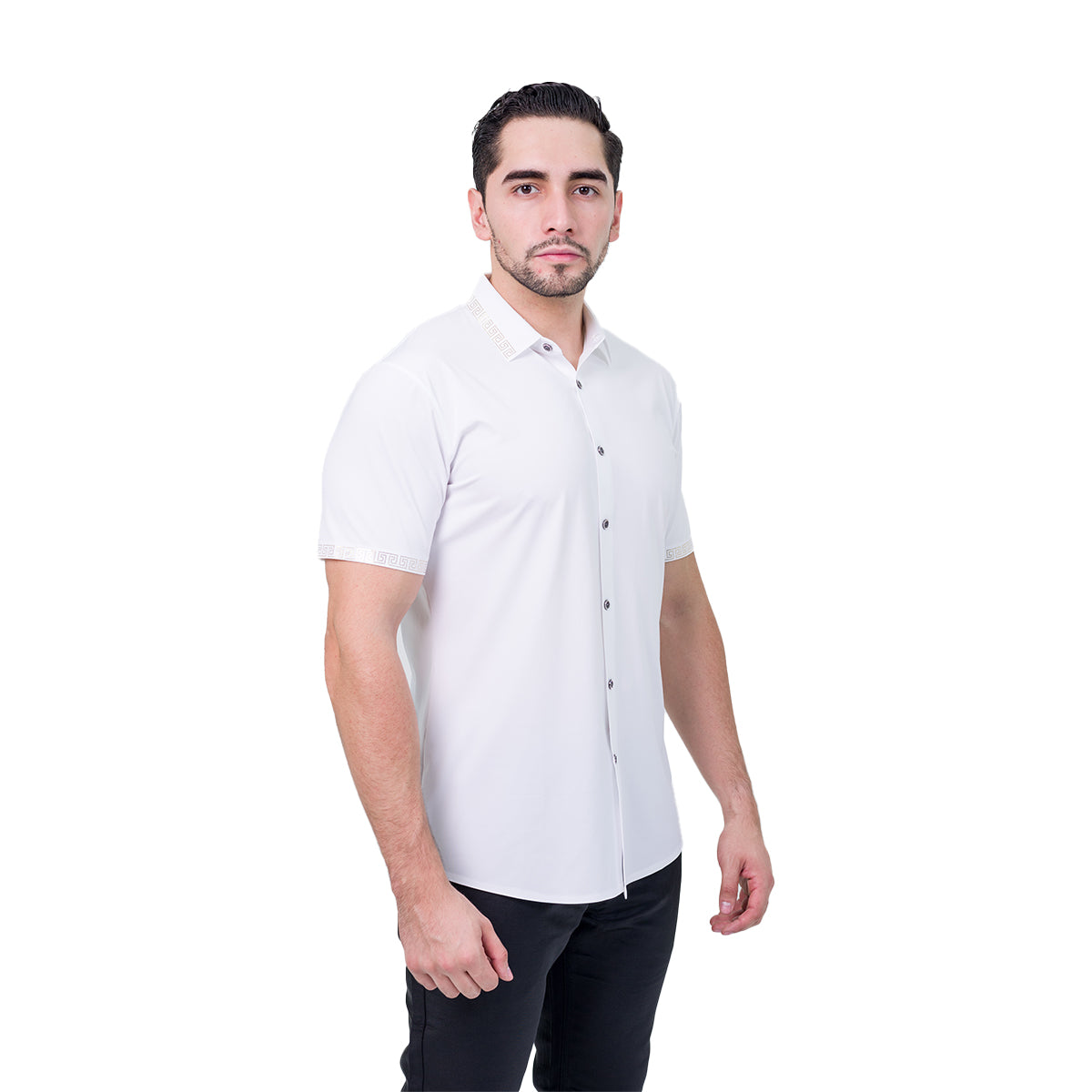 CAMISA MANGA CORTA BAROCCO WHITE B304WHITE