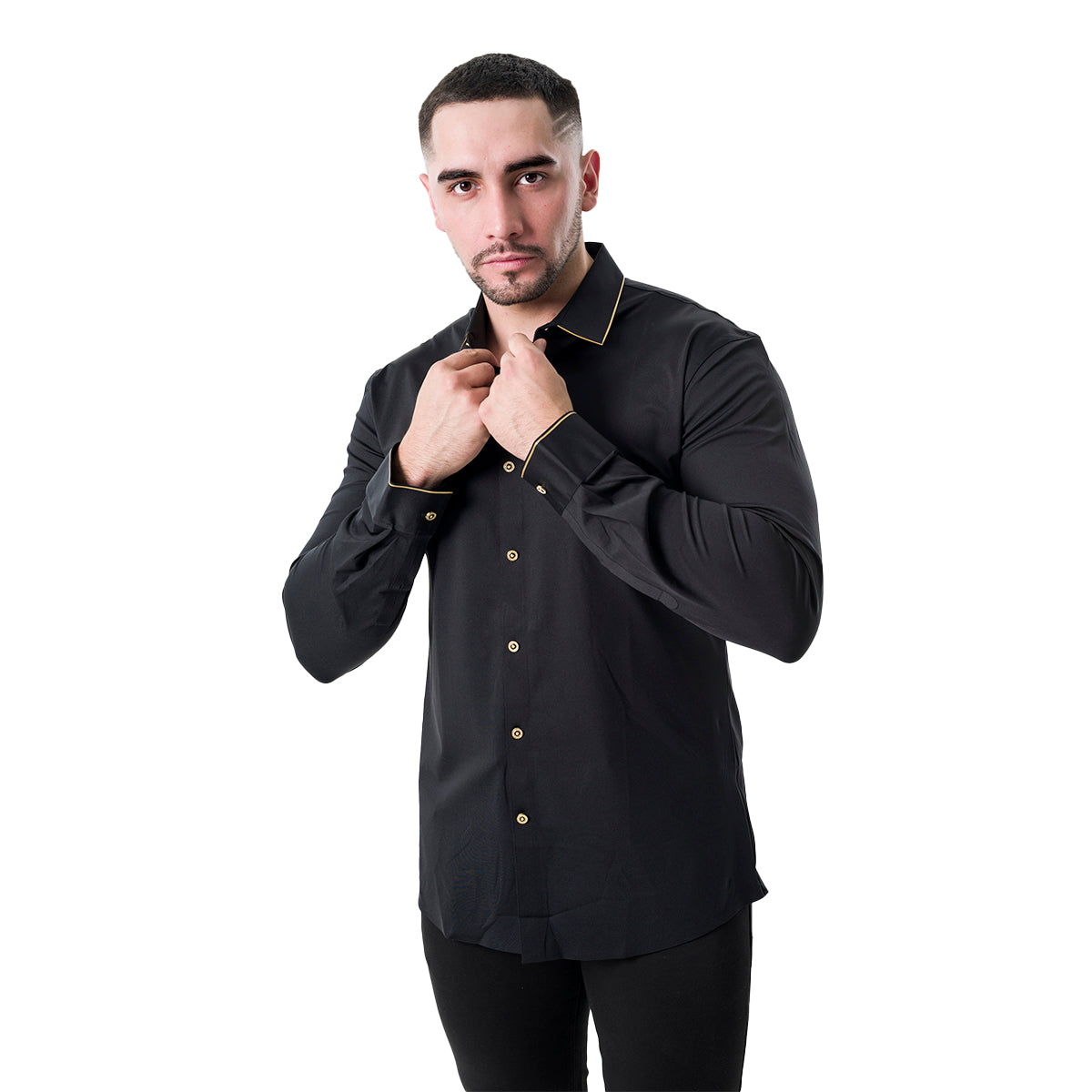 CAMISA MANGA LARGA BAROCCO BLACK B319BLACKGOLD