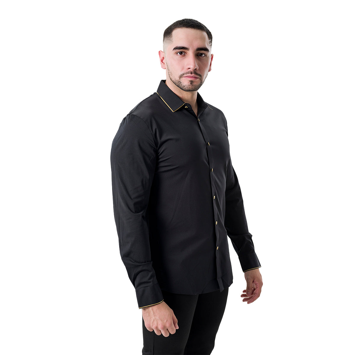 CAMISA MANGA LARGA BAROCCO BLACK B319BLACKGOLD