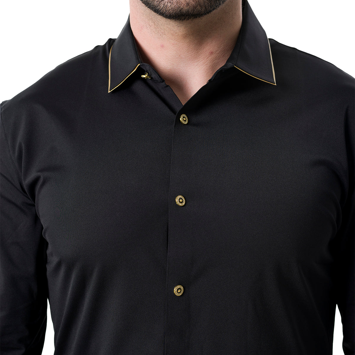 CAMISA MANGA LARGA BAROCCO BLACK B319BLACKGOLD