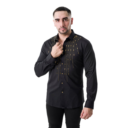 CAMISA MANGA LARGA BAROCCO BLACK B349BLACKGOLD