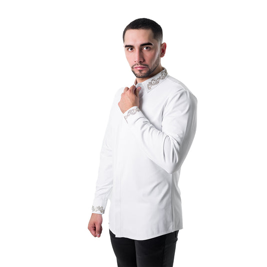 CAMISA MANGA LARGA BAROCCO B328WHITEGOLD