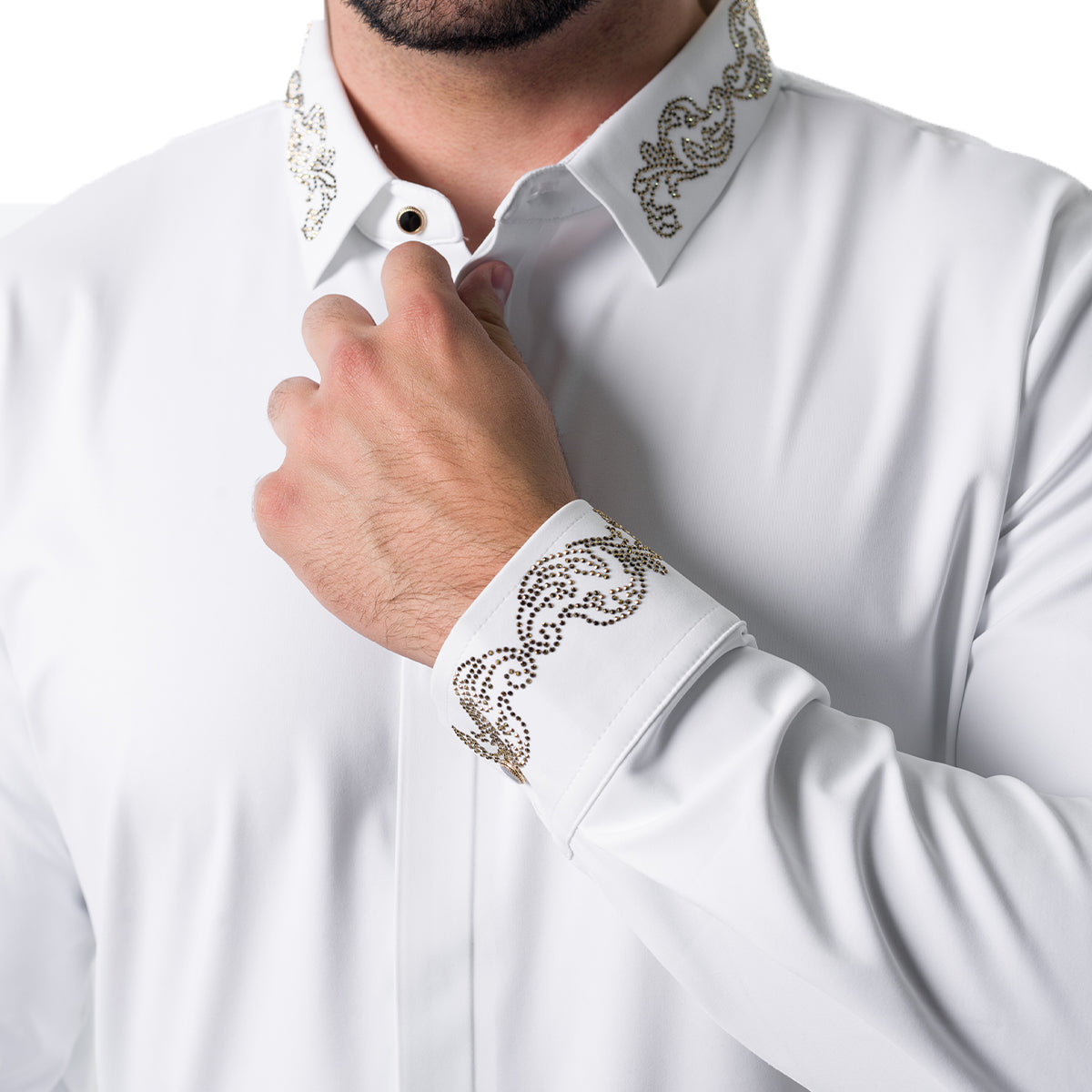 CAMISA MANGA LARGA BAROCCO B328WHITEGOLD