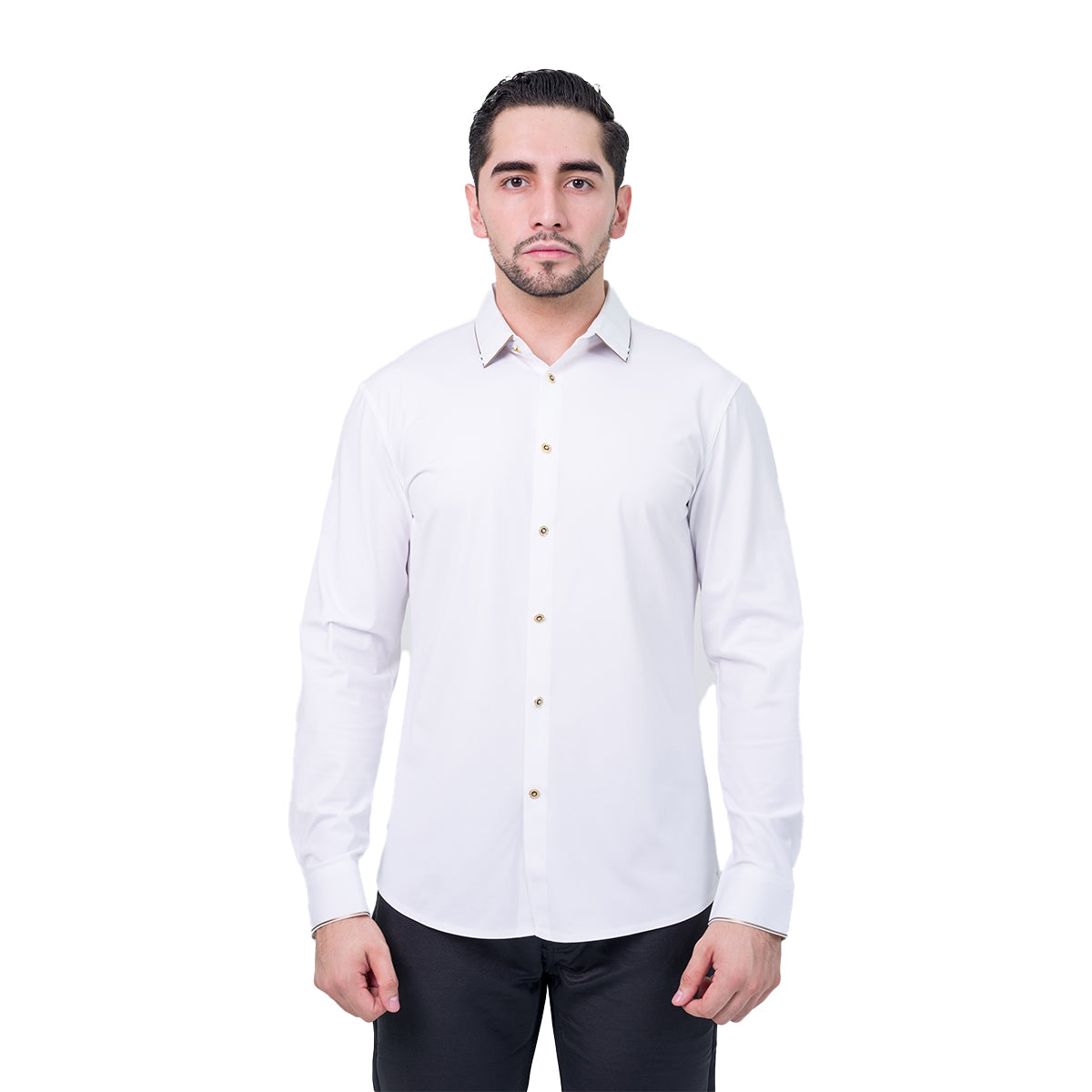 CAMISA MANGA LARGA BAROCCO WHITE B322WHITE