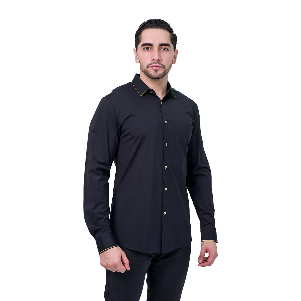 CAMISA MANGA LARGA BAROCCO BLACK GOLD B319BLACKGOLD