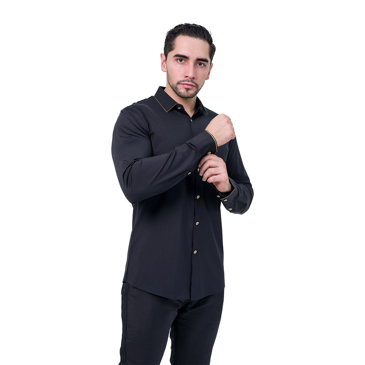 CAMISA MANGA LARGA BAROCCO BLACK GOLD B319BLACKGOLD