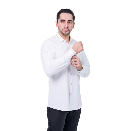 CAMISA MANGA LARGA BAROCCO WHITE B310WHITEGOLD