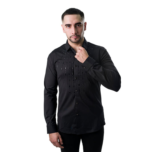 CAMISA MANGA LARGA BAROCCO BLACK B49BLACKBLACK