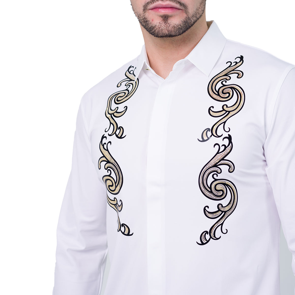 CAMISA MANGA LARGA BAROCCO WHITE B309WHITE
