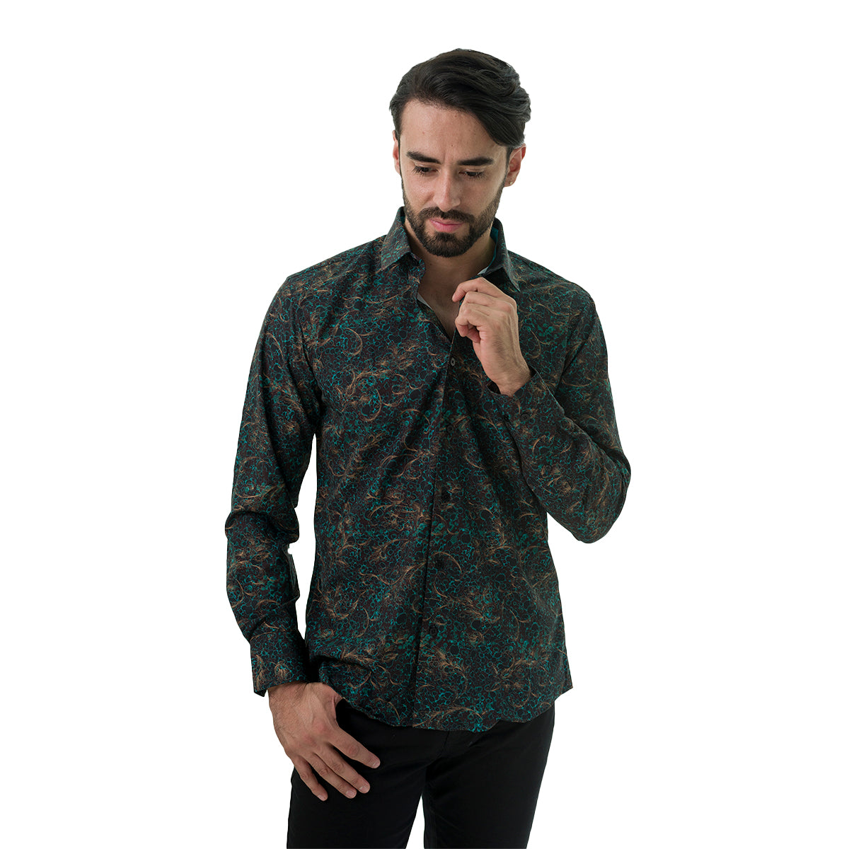 CAMISA MANGA LARGA VASSARY 2VS141BLACKGREEN