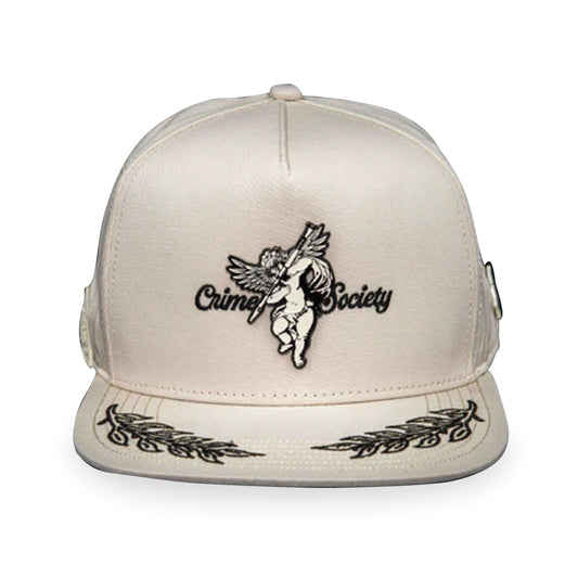 GORRA CASH ONLY BLACK ANGEL IN WHITE SUEDE BASEBALL