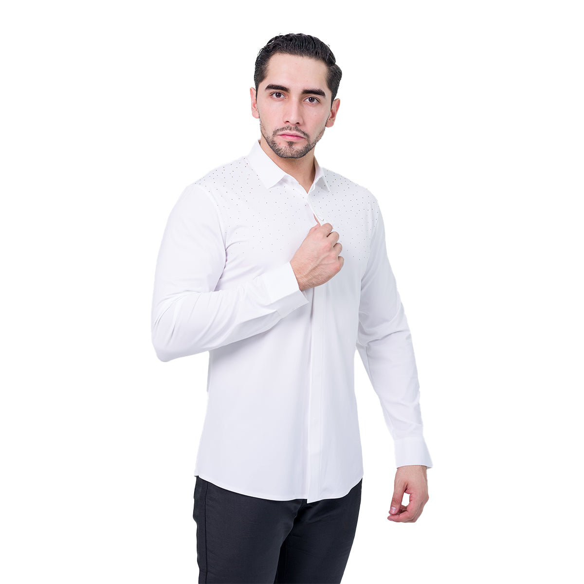 CAMISA MANGA LARGA BAROCCO WHITE B311WHITEGOLD