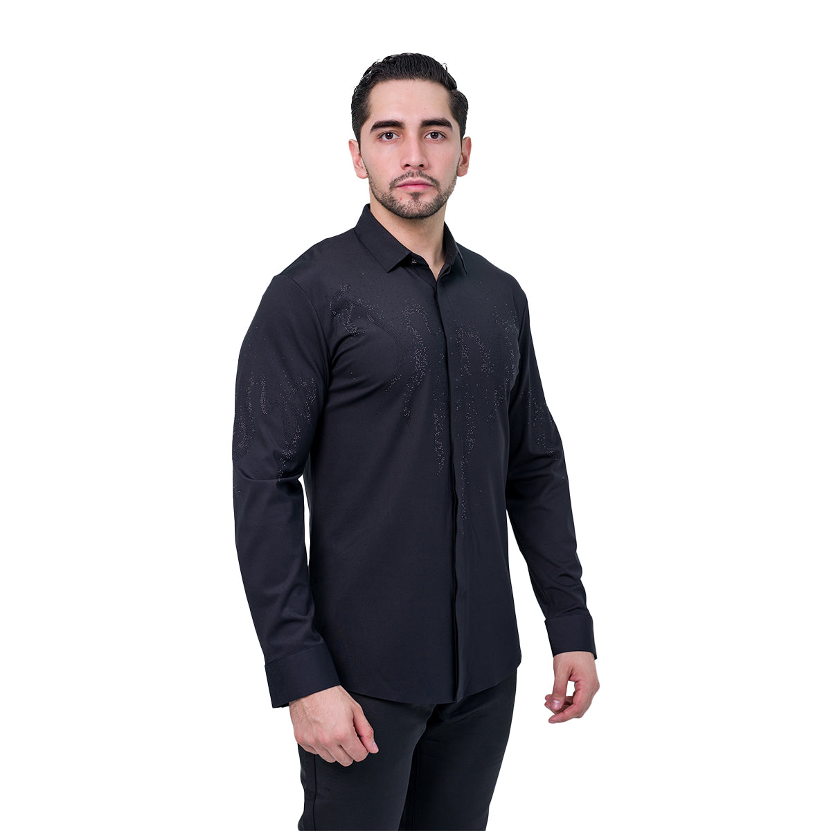 CAMISA MANGA LARGA BAROCCO BLACK B361BLACK