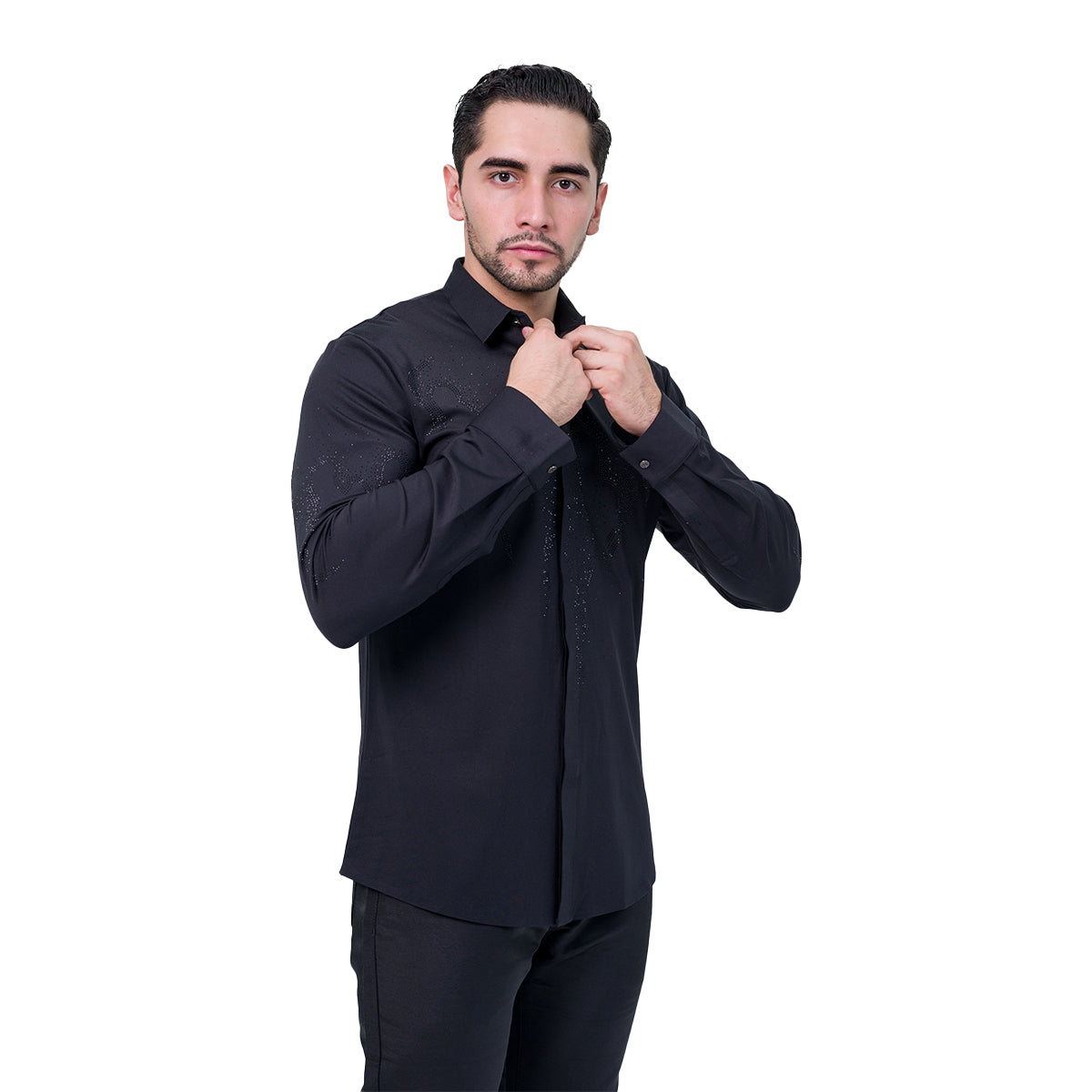 CAMISA MANGA LARGA BAROCCO BLACK B361BLACK