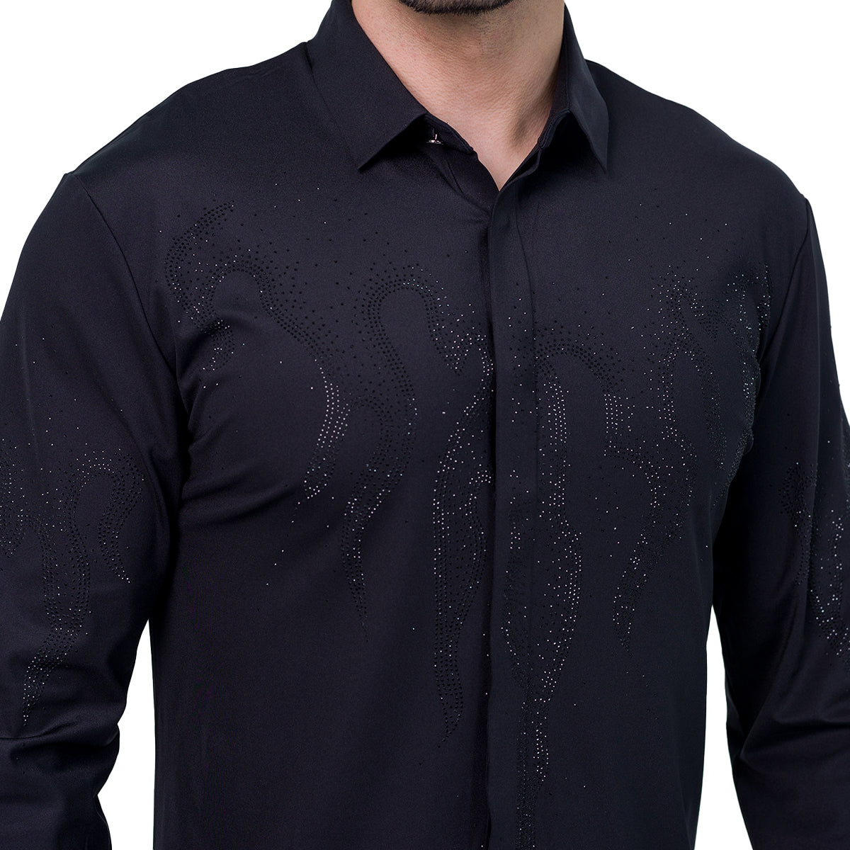 CAMISA MANGA LARGA BAROCCO BLACK B361BLACK