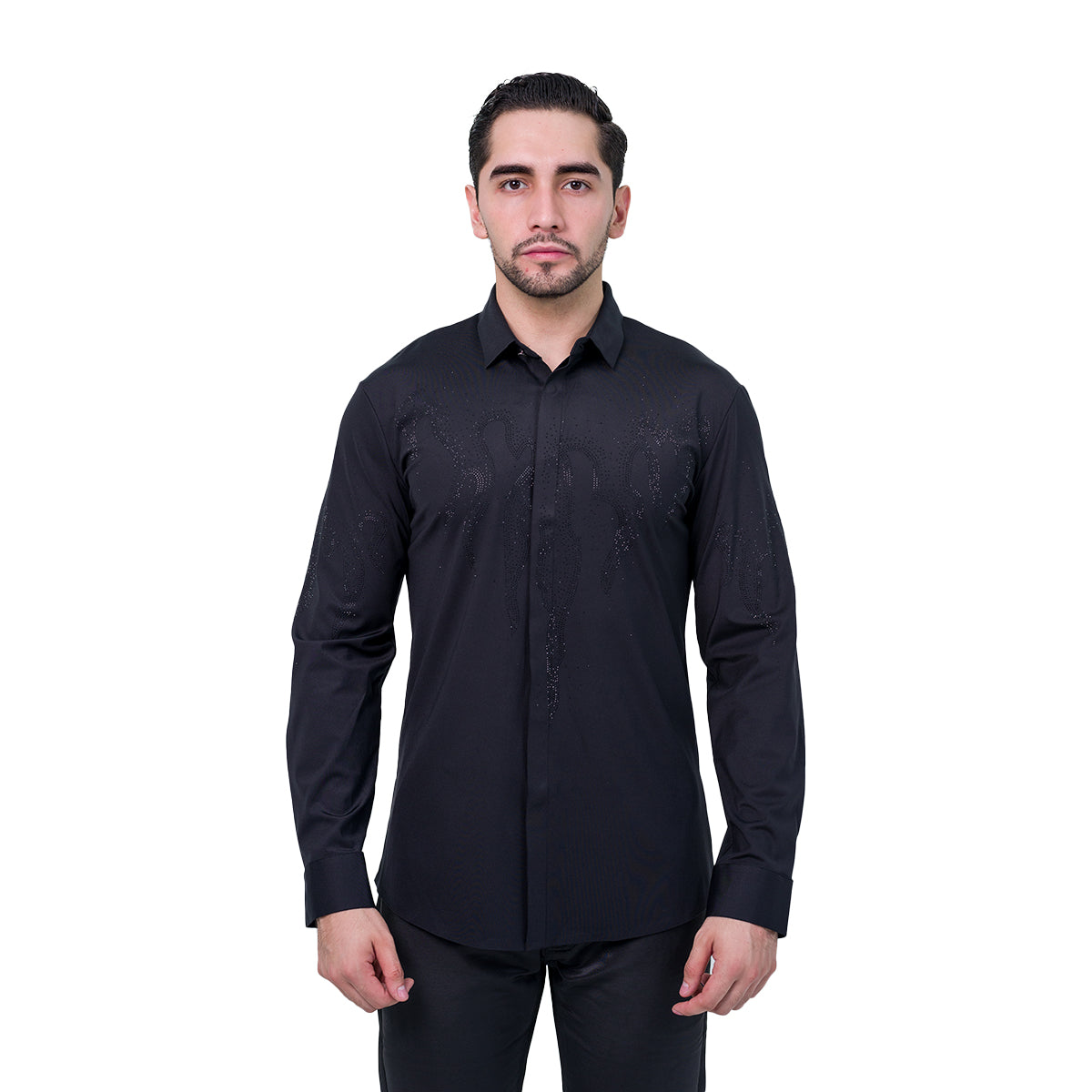 CAMISA MANGA LARGA BAROCCO BLACK B361BLACK