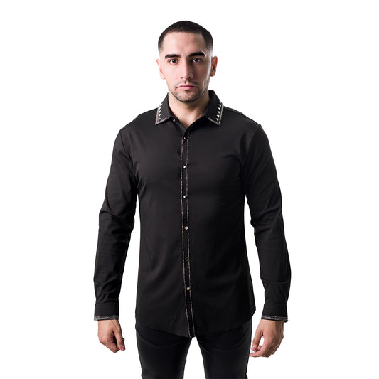 CAMISA MANGA LARGA BAROCCO BLACK B324BLACK