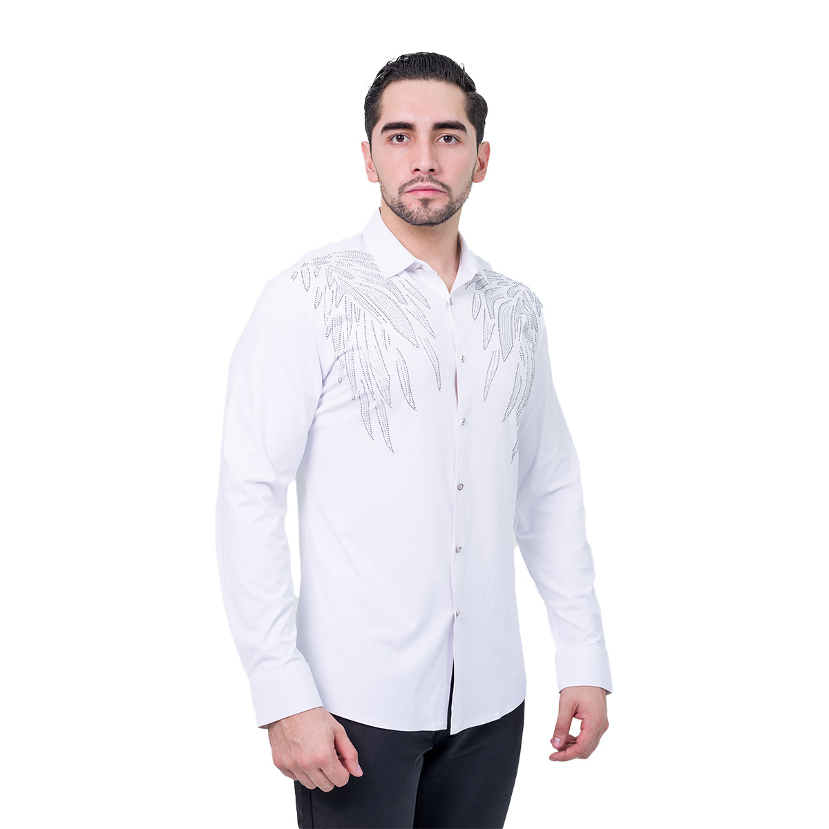 CAMISA MANGA LARGA BAROCCO WHITE B342WHITE