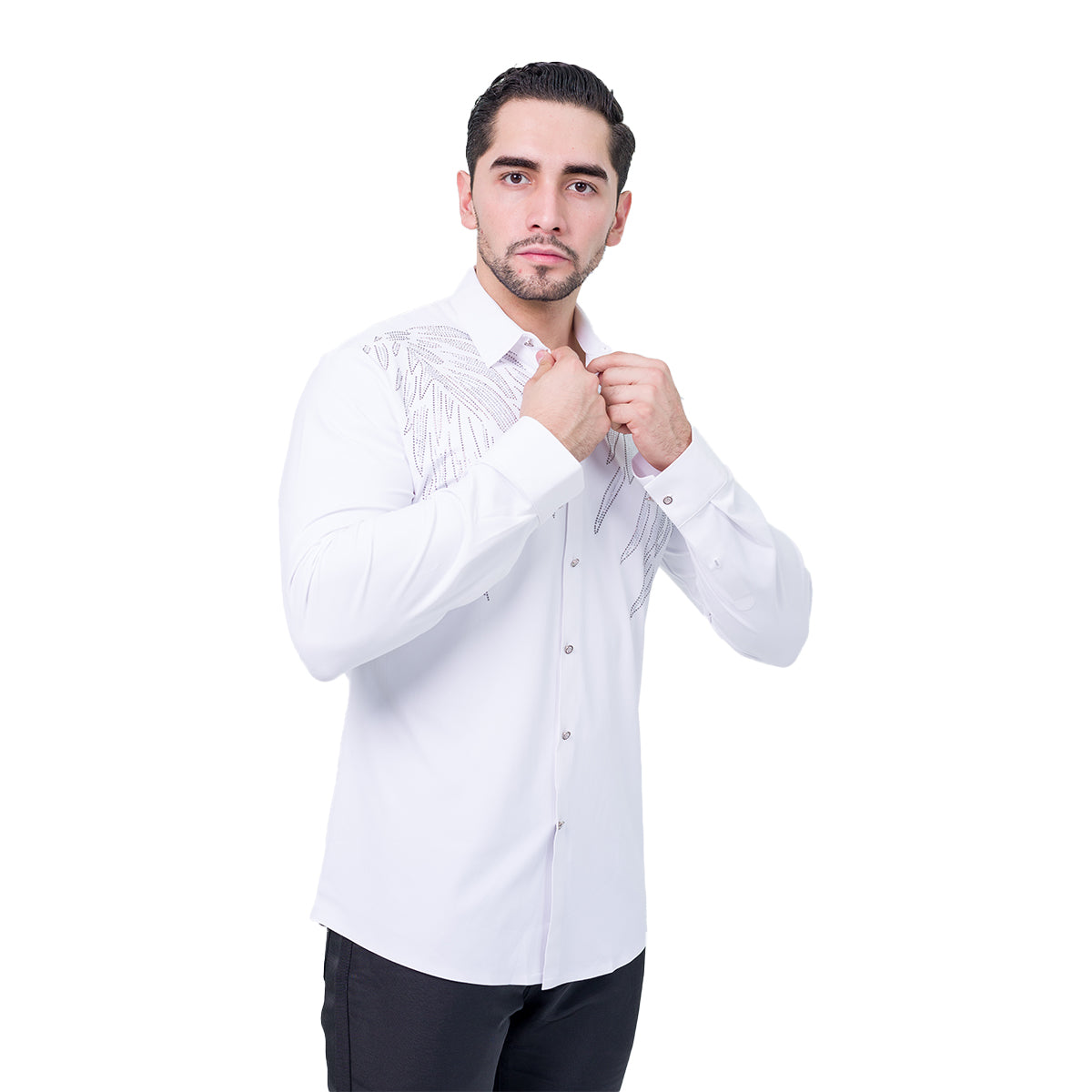 CAMISA MANGA LARGA BAROCCO WHITE B342WHITE