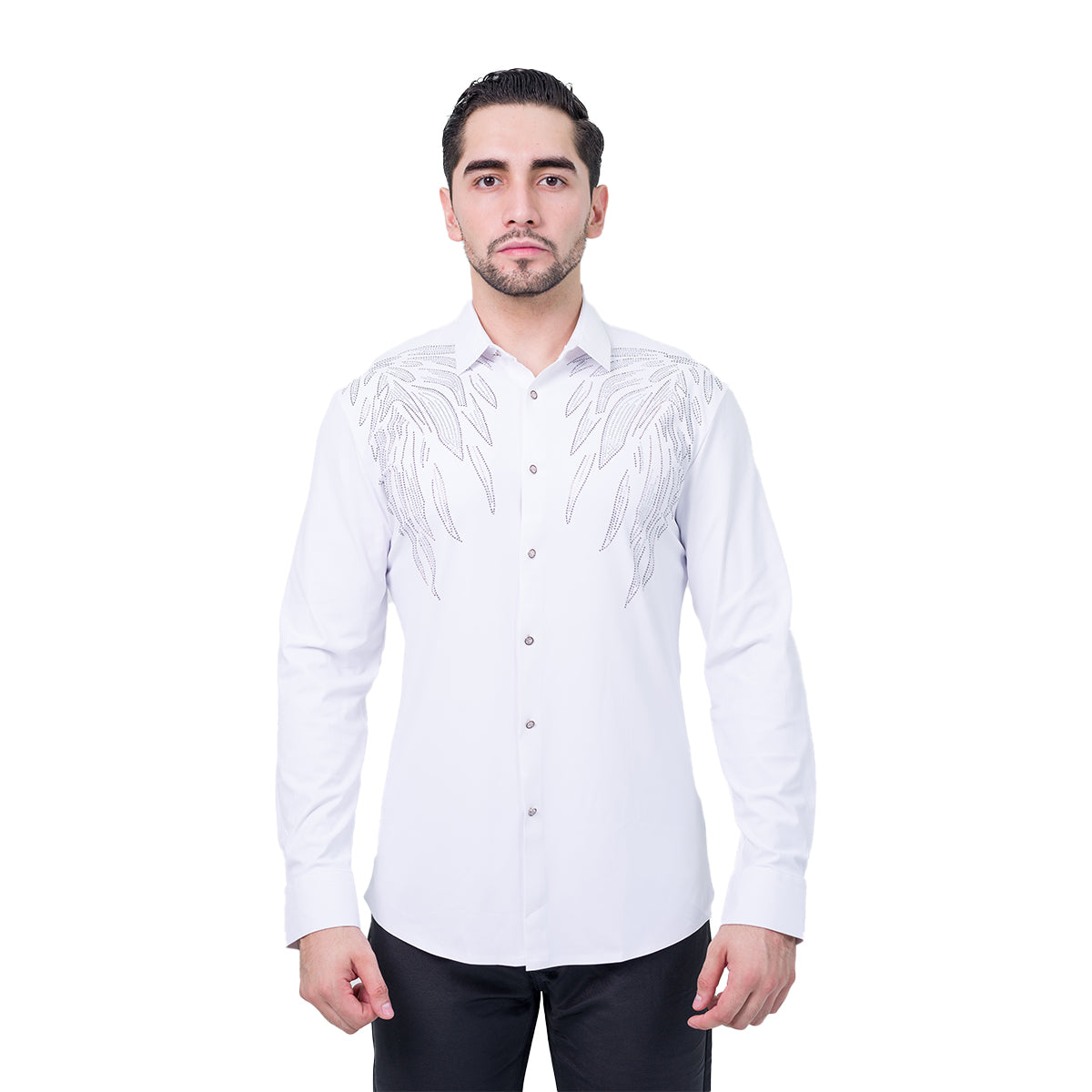 CAMISA MANGA LARGA BAROCCO WHITE B342WHITE