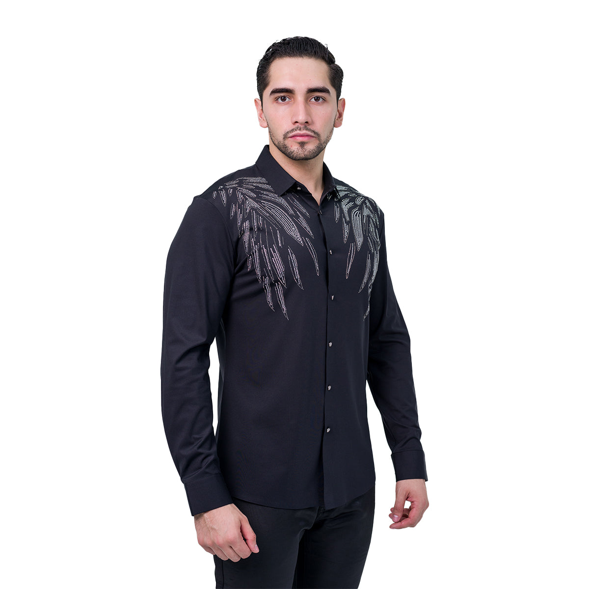 CAMISA MANGA LARGA BAROCCO BLACK B342BLACKSILVER