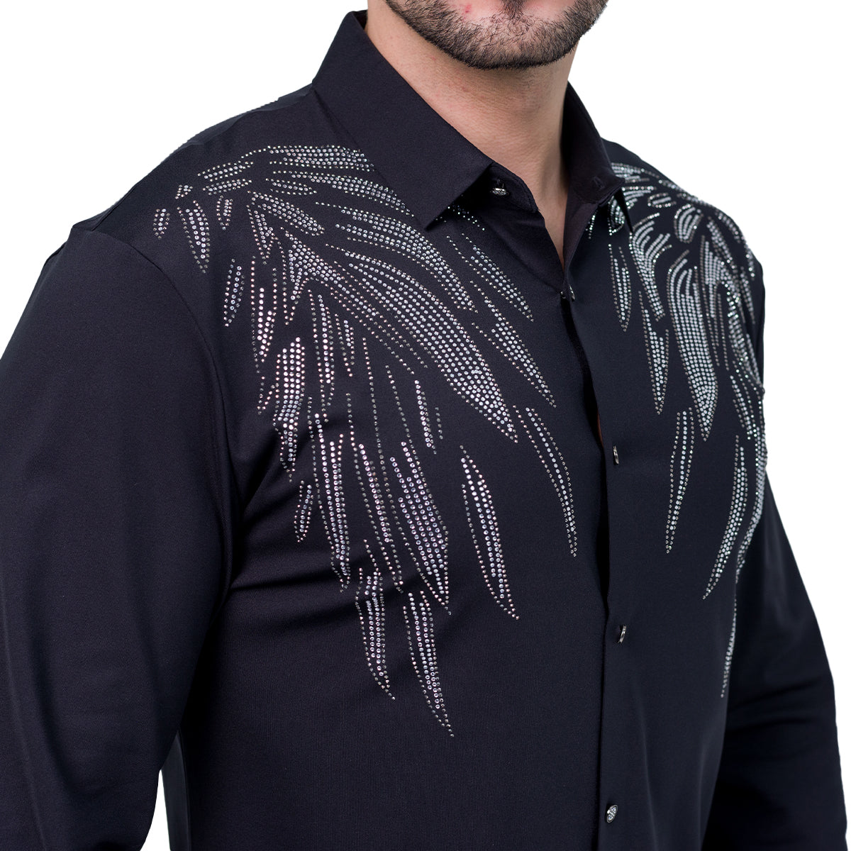 CAMISA MANGA LARGA BAROCCO BLACK B342BLACKSILVER