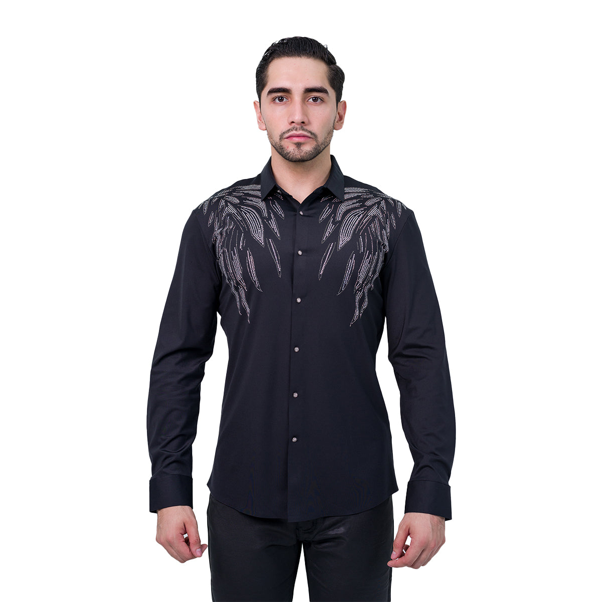 CAMISA MANGA LARGA BAROCCO BLACK B342BLACKSILVER