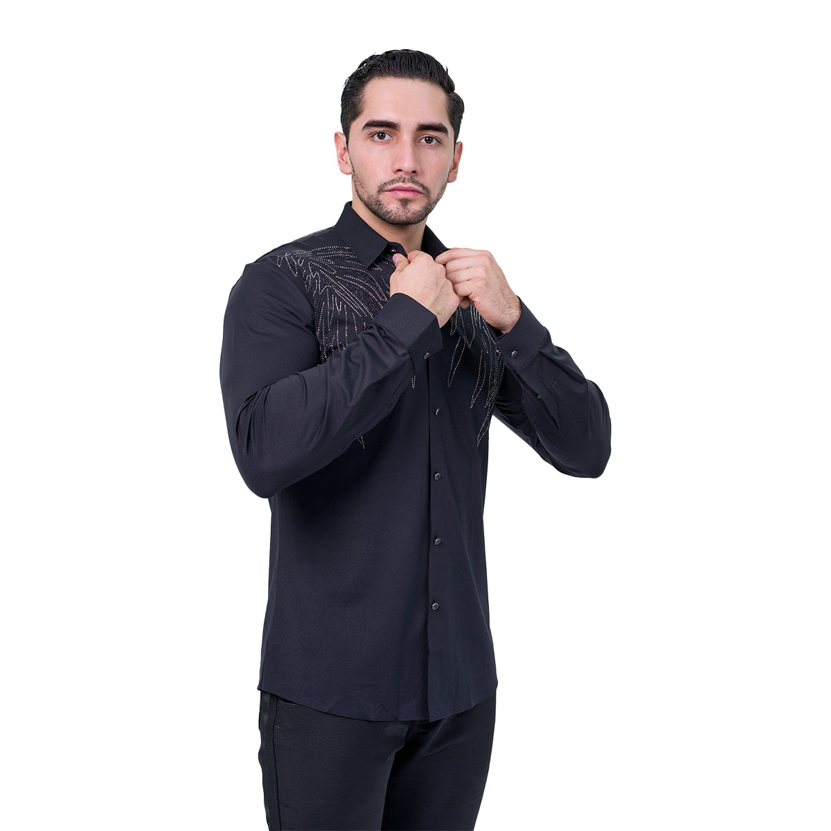 CAMISA MANGA LARGA BAROCCO BLACK B342BLACK