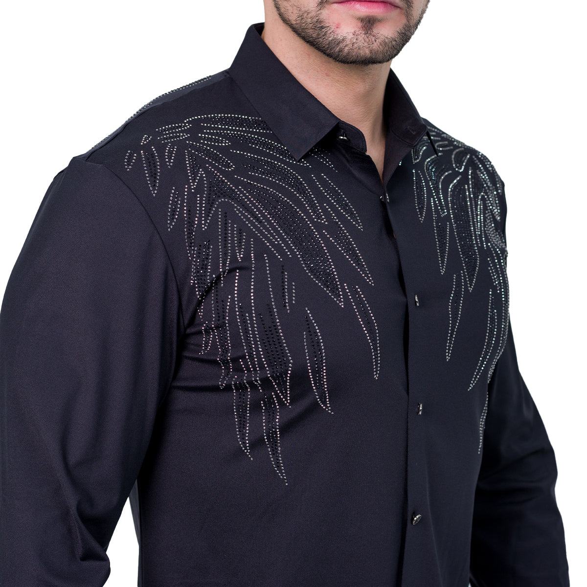 CAMISA MANGA LARGA BAROCCO BLACK B342BLACK