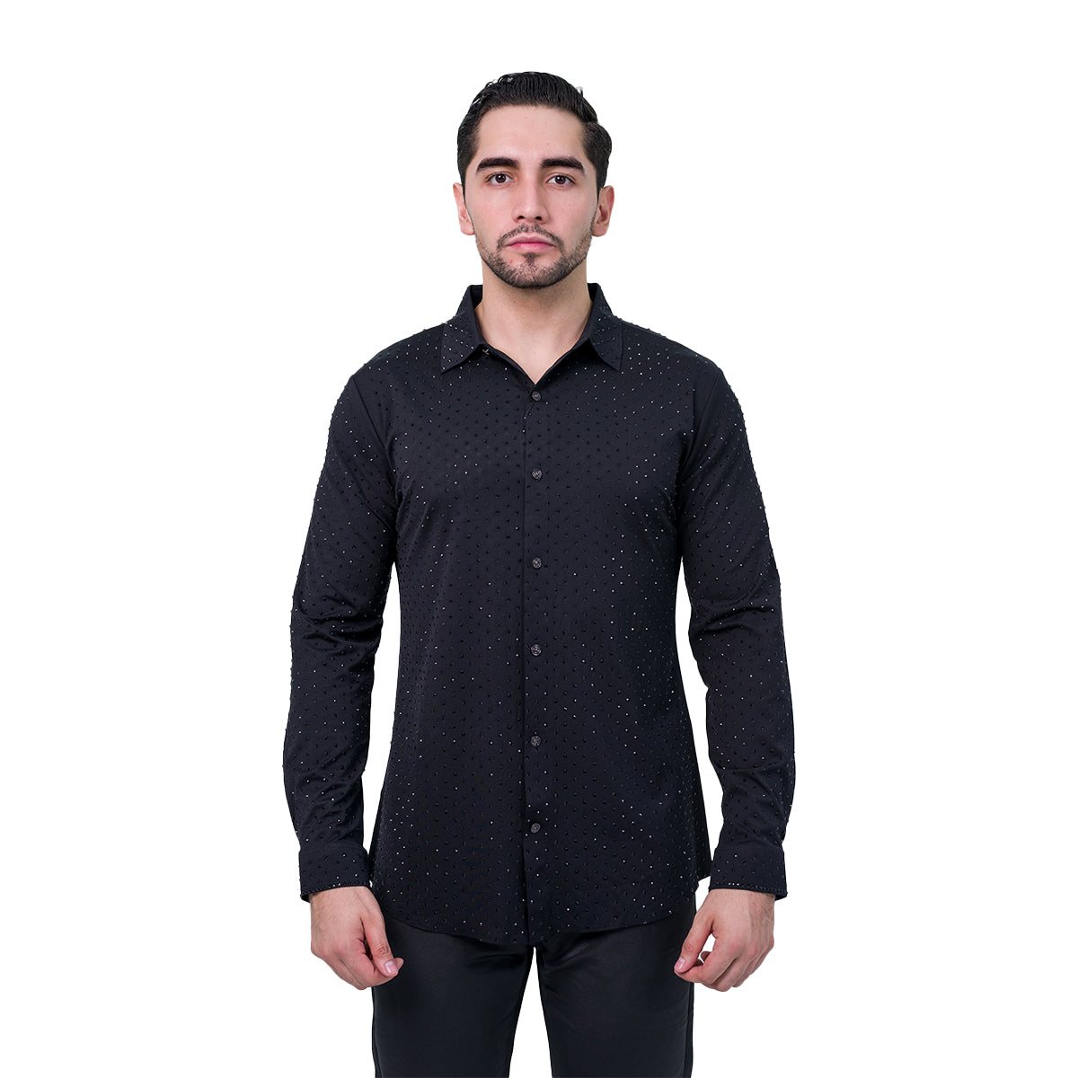 CAMISA MANGA LARGA BAROCCO BLACK B317BLACK