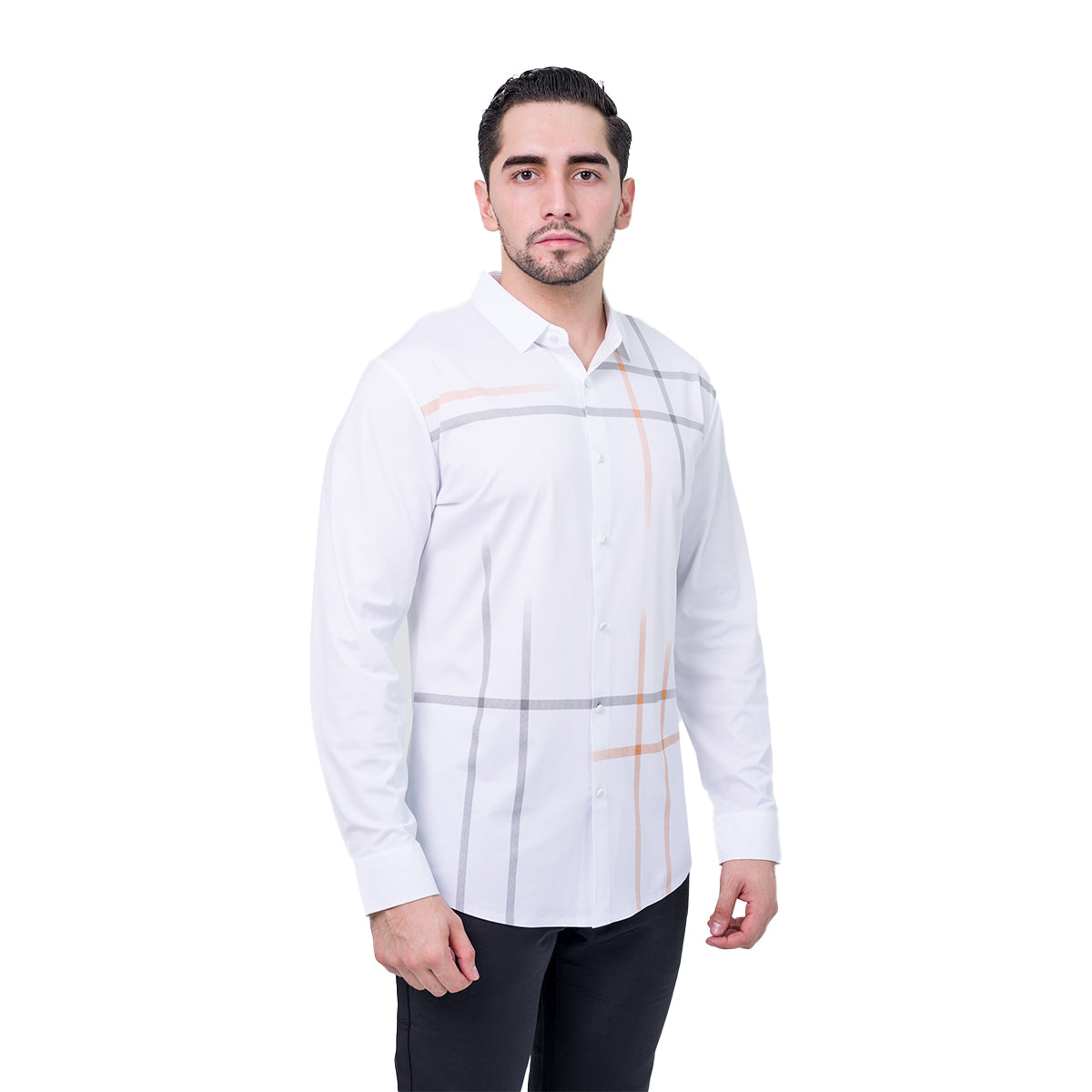 CAMISA MANGA LARGA BAROCCO WHITE B523WHITE