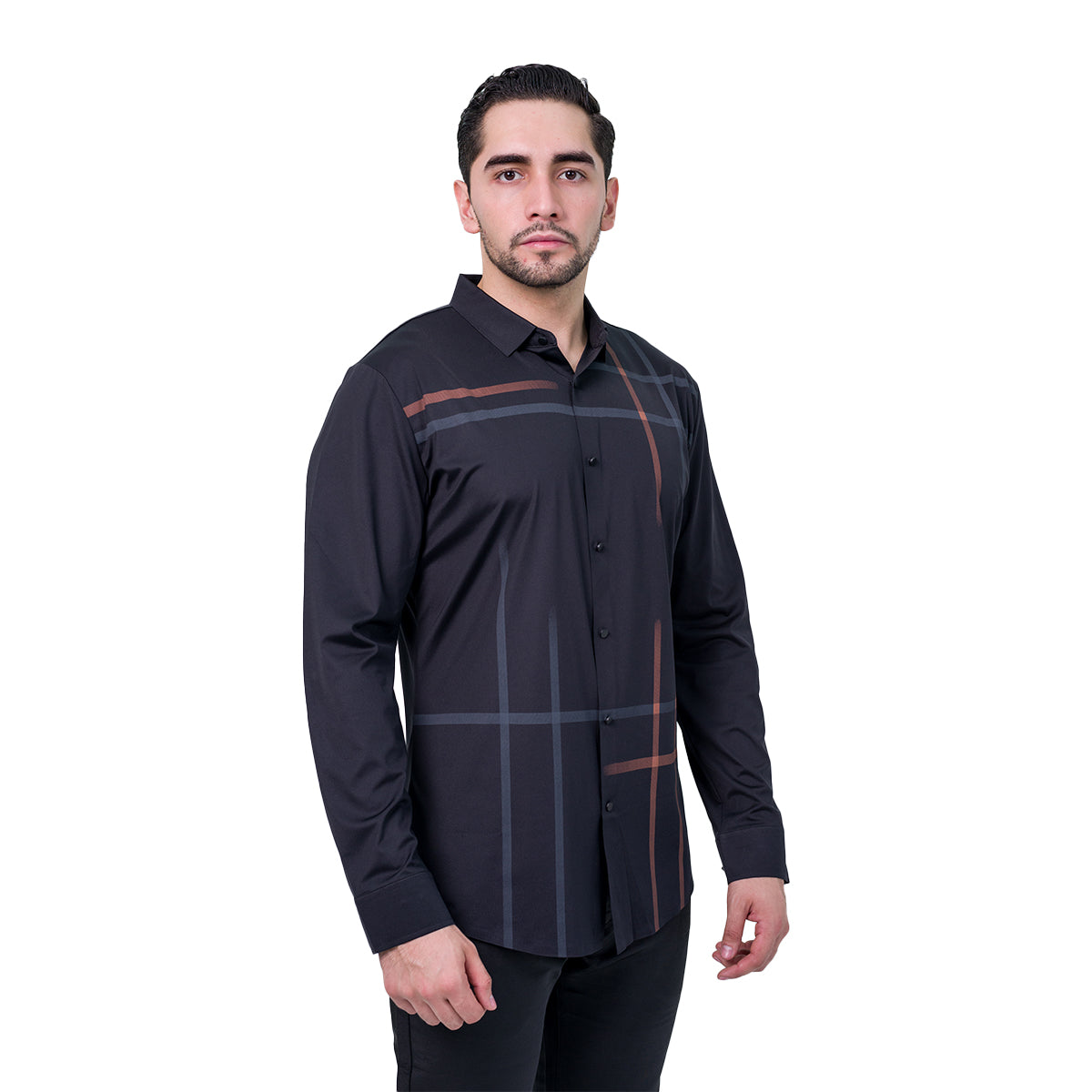 CAMISA MANGA LARGA BAROCCO BLACK B523BLACK