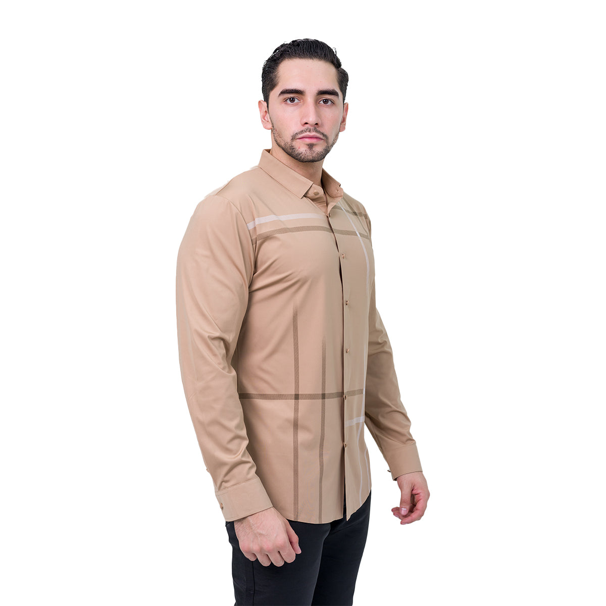 CAMISA MANGA LARGA BAROCCO KHAKI B523KHAKI