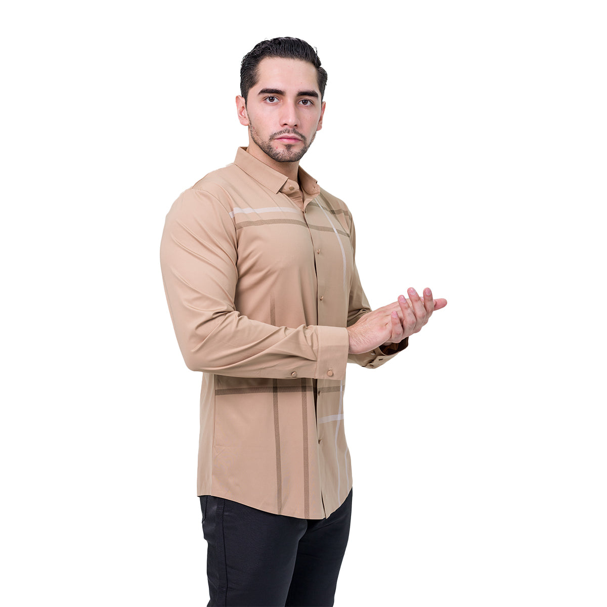 CAMISA MANGA LARGA BAROCCO KHAKI B523KHAKI