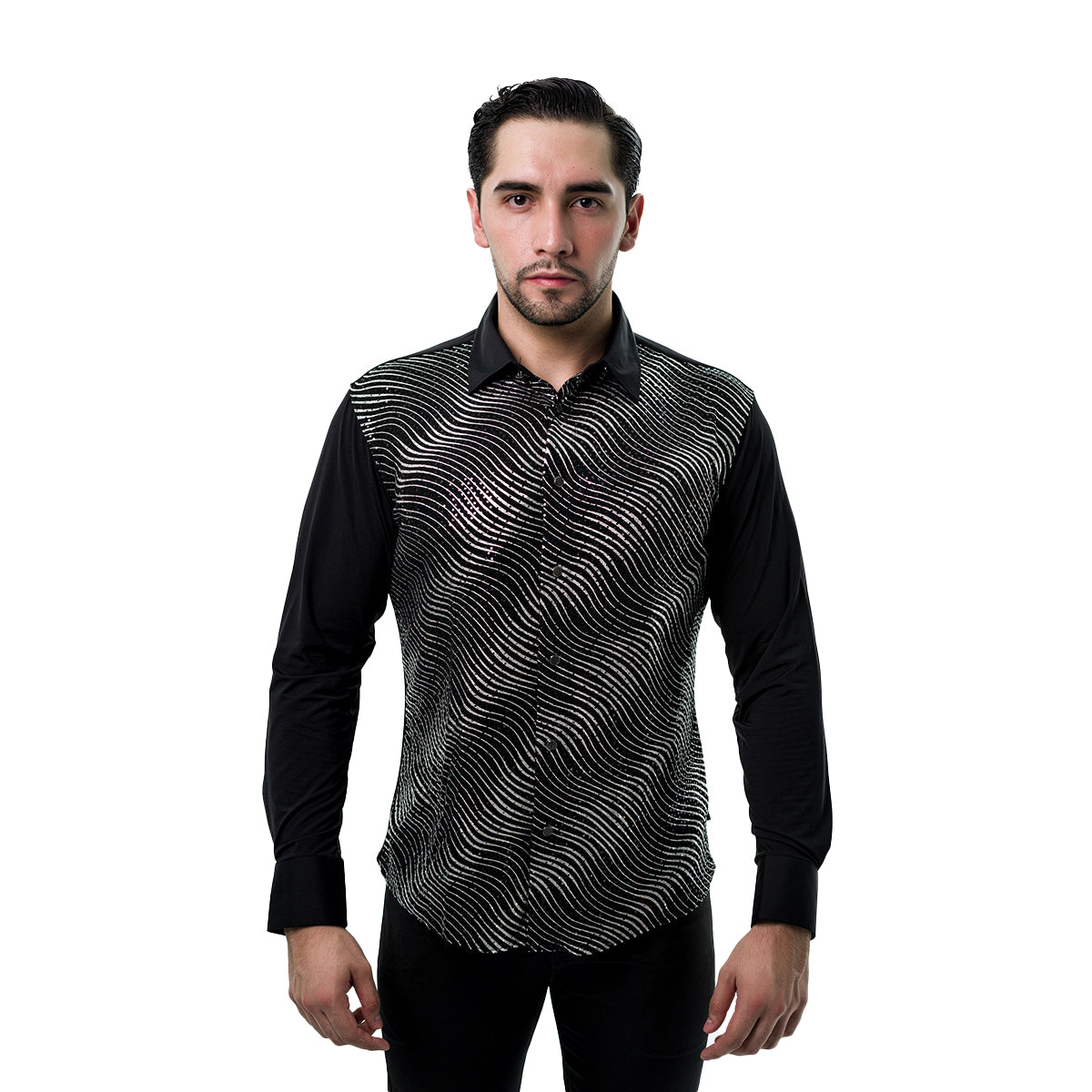 CAMISA BARABAS MANGA LARGA BLACK SILVER 4B43BLACKSILVER