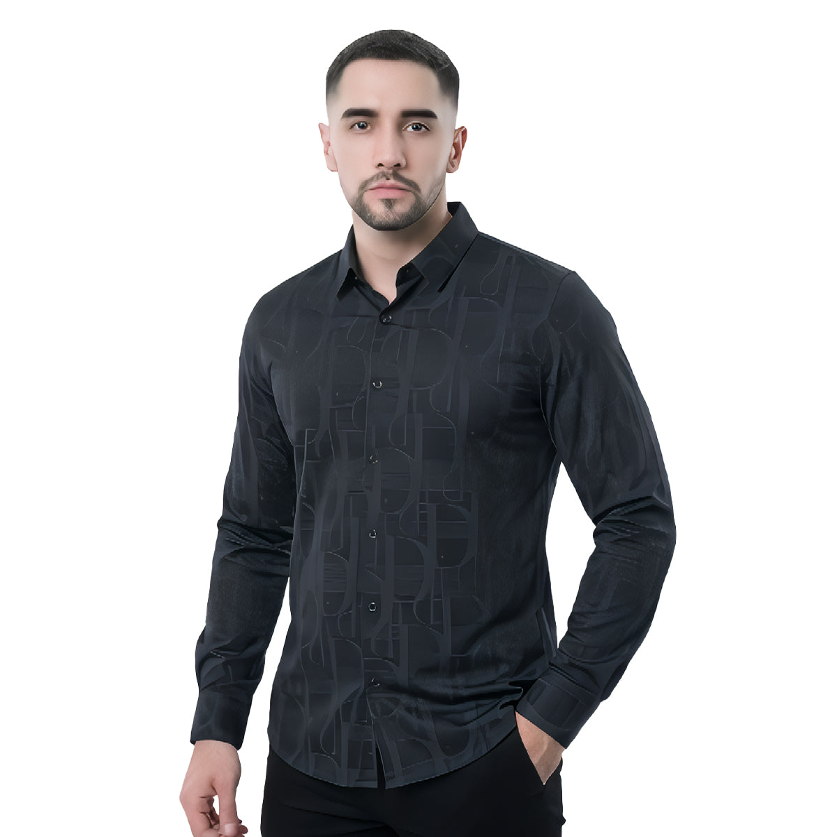 CAMISA MANGA LARGA PAVINI BLACK RSH639BLACKGREY