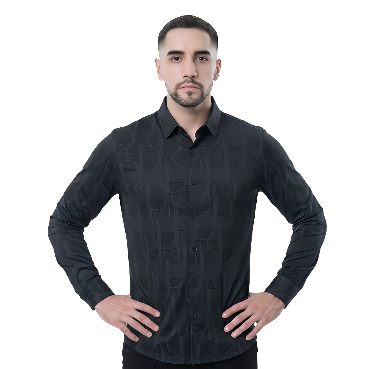 CAMISA MANGA LARGA PAVINI BLACK RSH639BLACKGREY